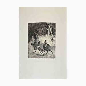 Charles Amédée De Boret, Chevaux de Poste, Etching, 1870s