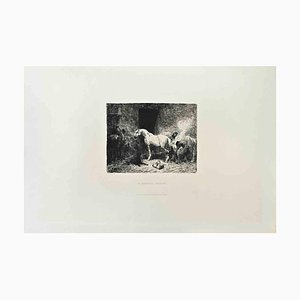 Jules Hereau, Un Marèchal Ferrant, Etching, 1870s