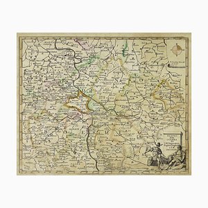 Map of the War between Hungary and Prussia Etching, 19th Century