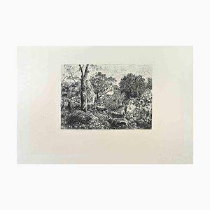 Francisque de Saint-Etienne, Foret de Fontainebleau, Etching, 1870s