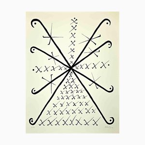 Rafael Alberti, Letter X, Lithograph, 1972
