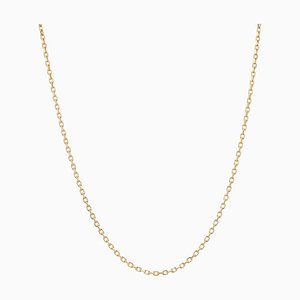 Moderne Französische Halskette aus 18 Karat Gelbgold mit gefeilter Netzkette