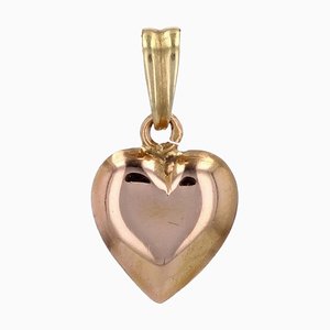 20th Century 18 Karat Rose Gold Heart-Shape Domed Charm Pendant
