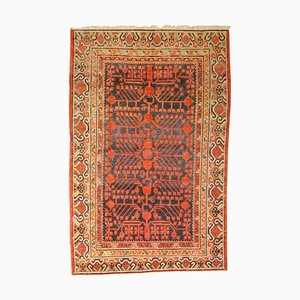 Kleiner Yarkand Teppich mit Granatapfeltönen in Cochenillerot und Grau, 1930er