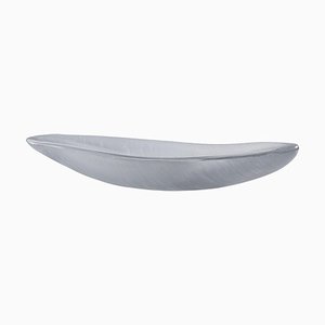 Ciotola vintage in vetro con piume attribuite a Tapio Wirkkala per Iittala, anni '50