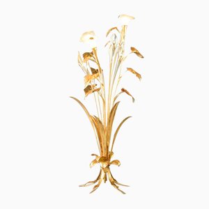 Hollywood Regency Gold Leaf Floor Lamp by Hans Kögl, 1960s