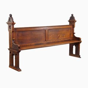 Late 19th Century Gothic Oak Church Pew