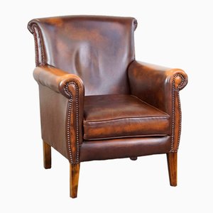 English Style Chair in Dark Brown Cowhide