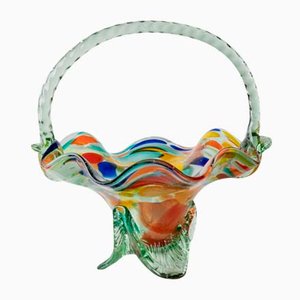 Vintage Murano Glass Handle Bowl, Italy, 1970s