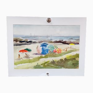 Michel Roubille, Landscape, 1985, Watercolor