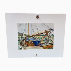 Michel Roubille, L'île d'Yeu, 1990, Watercolor
