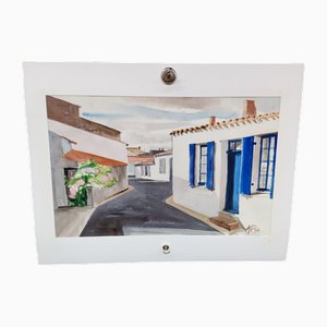 Michel Roubille, Landscape, 1988, Watercolor