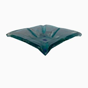 Transparent Water Green Murano Glass Centrepiece