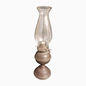 Lampada da tavolo antica a olio, fine XIX secolo
