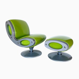 Sillón y otomana Gluon de Marc Newson, Moroso, 1993. Juego de 2