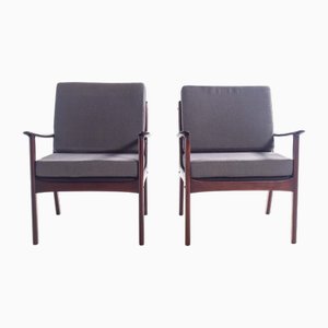 Fauteuils Modèle Pj 112 en Acajou par Ole Wanscher pour Peter Jeppesens, 1951, Set de 2