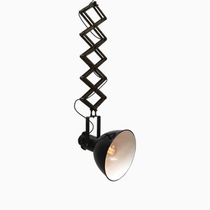 Vintage Industrial Black Enamel Scissor Pendant Light
