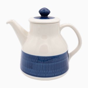 Large Swedish Koka Blå Coffee Pot by Hertha Bengtson for Rörstrand, 1950s