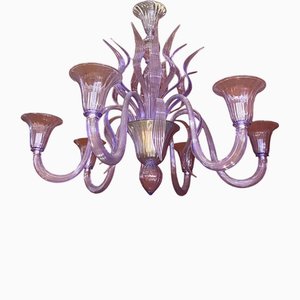 Wisteria Glicine Murano Style Glass Leaf Chandelier by Simoeng