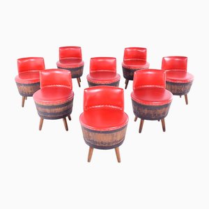 Vintage Barrel Barstühle, 1960er, 8 . Set