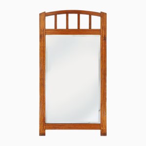 Miroir Art Déco en Bois avec Miroir Taillé, 1930s
