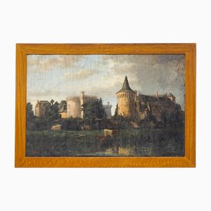 Charles Joseph Guernier, French Castle, 1880, Oil Painting