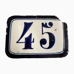 Numero civico antico in ceramica, Italia