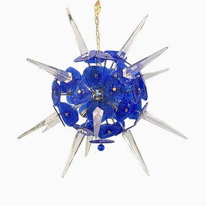 Blue Sputnik Pendant in Murano Style Glass by Simoeng