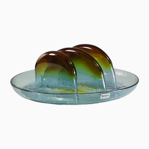 Italian Space Age Murano Glass Plate Sculpture by Toni Zuccheri for VeArt, 1970