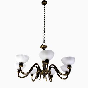 Seven-Light Chandelier by Hugo Gorge for Eduard Schmelz, 1930s