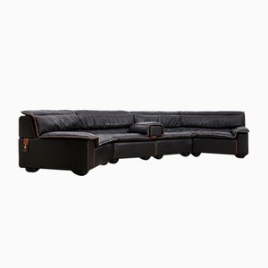 Set of Leather Sofa Bogo Series by Carlo Bartoli for Rossi Di Albizzate, Italy, 1970s