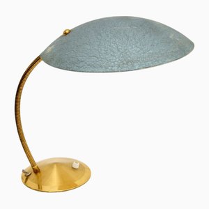 Vintage French Enamelled Tole and Brass Desk Lamp, 1960s