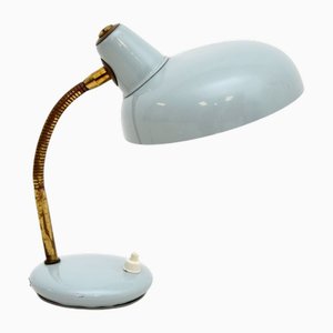 Vintage French Enamelled Tole and Brass Desk Lamp, 1960s