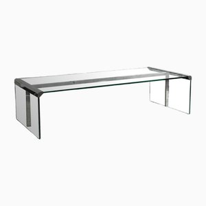 Large Coffee Table in Glass and Metal attributed to Pierangelo Gallotti for Gallotti & Radice, 1970s