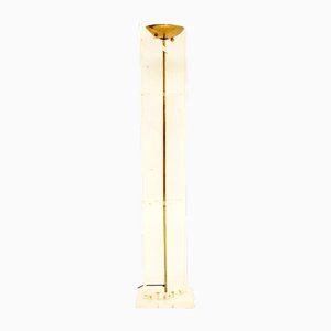 Vintage Italian Brass and Acrylic Floor Lamp, 1970s