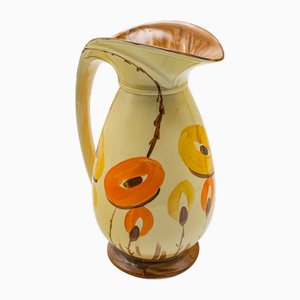 Vintage Art Deco English Hand Painted Ceramic Serving Jug, 1930s