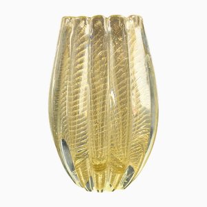 Mid-Century Cordonato Doro Murano Glass Vase from Barovier & Toso, Italy, 1950s