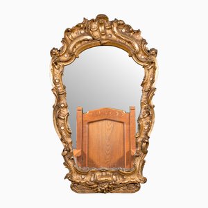 Espejo de recibidor francés de Gesso dorado, década de 1850