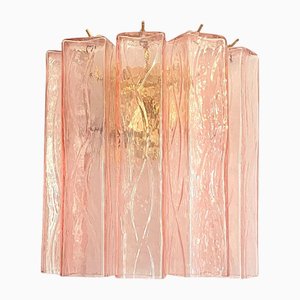 Pink Squared Murano Glass Wall Sconce by Simoeng