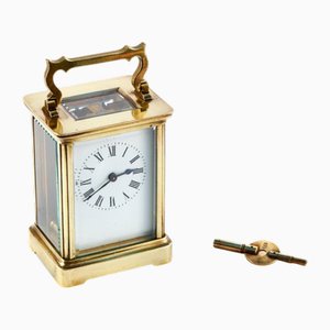 Horloge Carrosse Victorienne Antique en Laiton, 1880