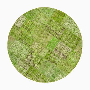 Vintage Hand-Knotted Round Rug