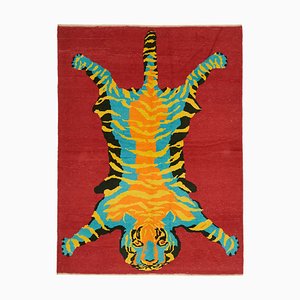 Vintage Handmade Tiger Rug