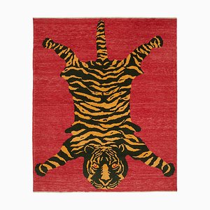 Handgefertigter Vintage Tiger Teppich