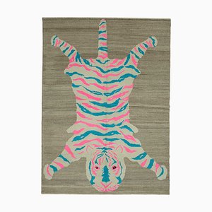 Handgefertigter Vintage Tiger Teppich