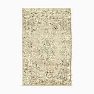 Vintage Hand-Knotted Beige Rug
