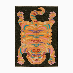 Handgefertigter Vintage Tiger Teppich