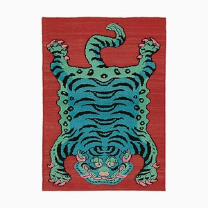 Vintage Handmade Tiger Rug