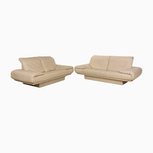 Set of Model 345 2-Seater Sofas in Cream Leather from Rolf Benz