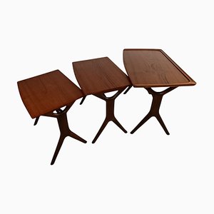 Teak Nesting Tables by Johannes Andersen for CFC Silkeborg, 1960s, Set of 3