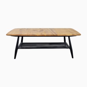 Table Basse Vintage avec Pieds Noirs attribuée à Lucian Ercolani pour Ercol, 1970s